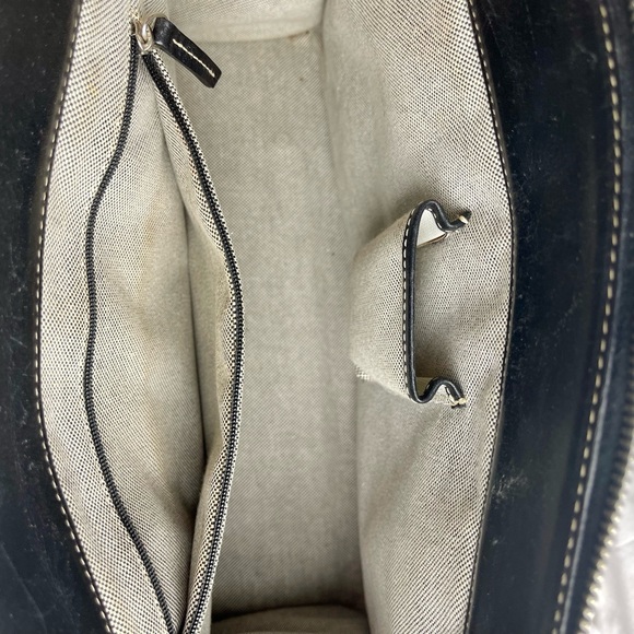 DOONEY & BOURKE Signature Logo Double Pocket Gray & Black Tote Bag - Picture 4 of 7